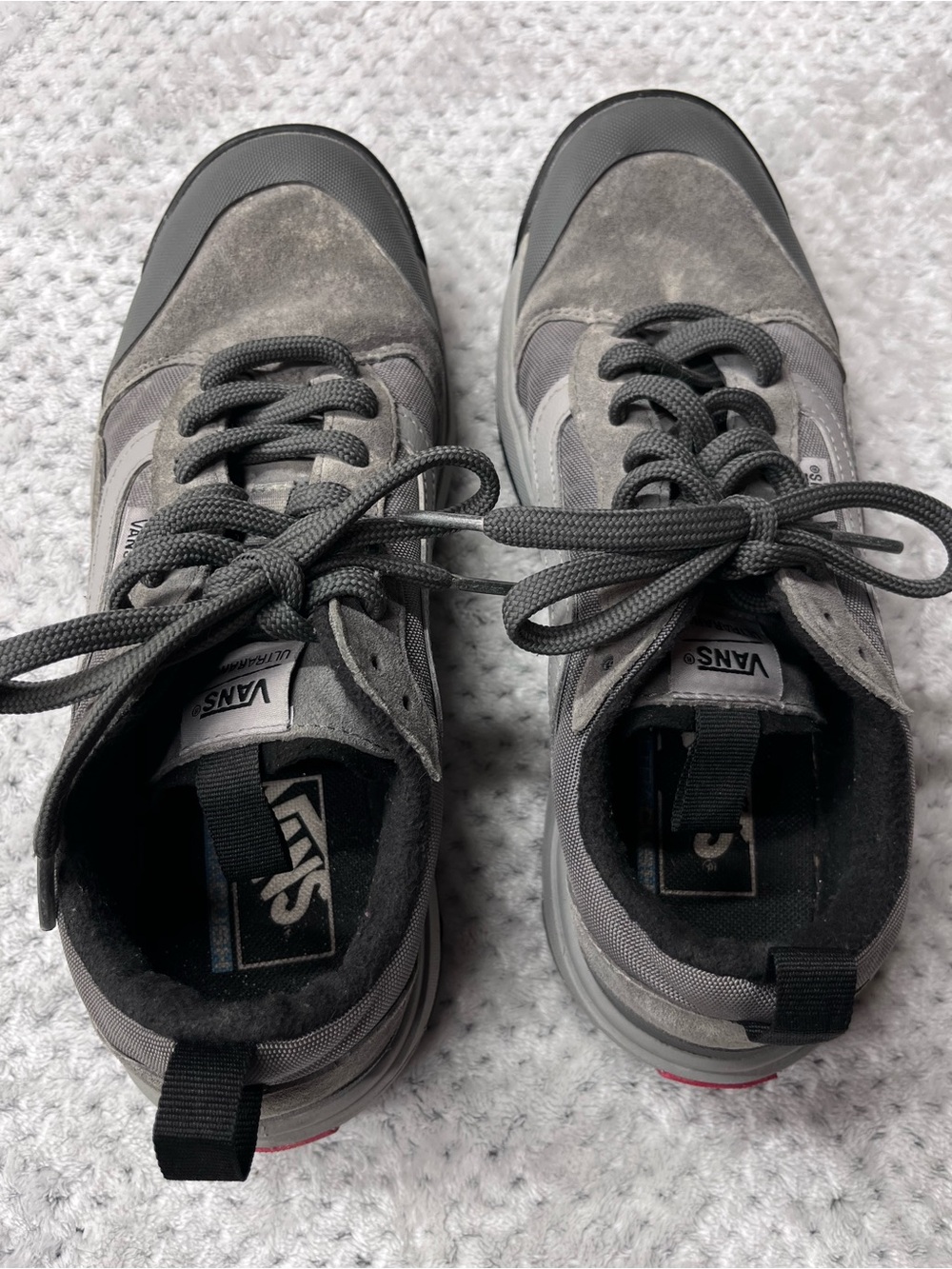 Vans Men’s Gray Suede and Textile Skate Sneakers